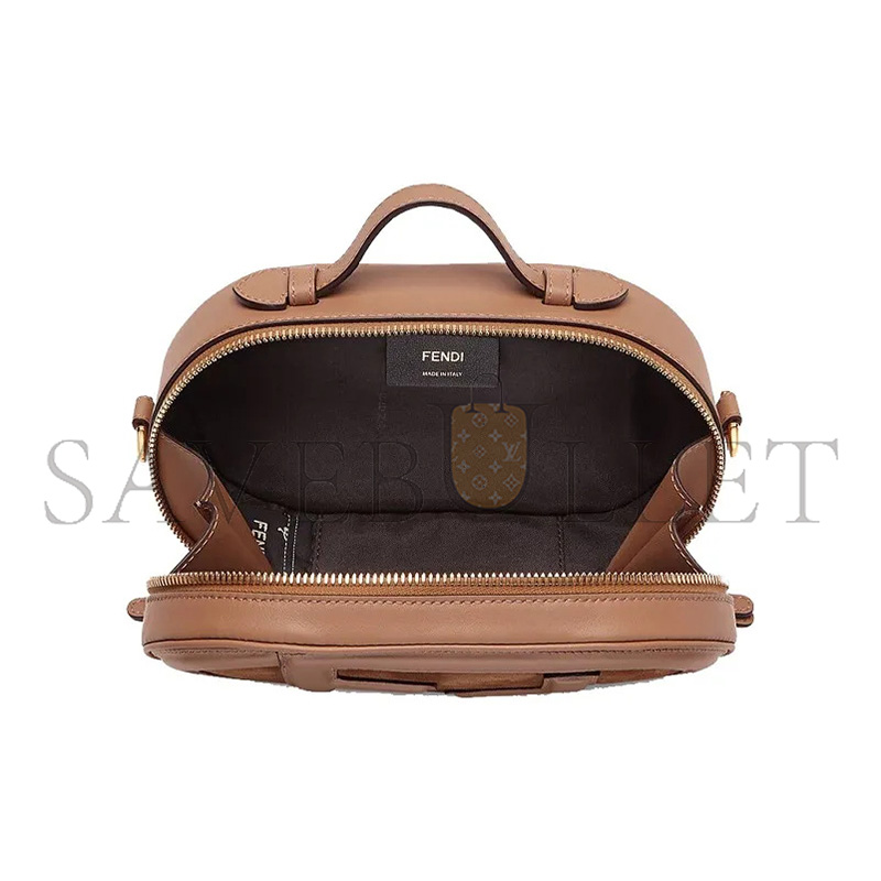 F**di cappuccino leather and suede crossbody bag 8bs058ahsbf1fvx (21*13*8cm)